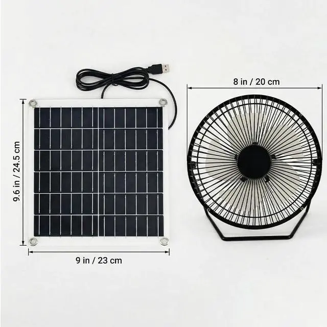 Alt view image 7 of 7 - 60W Solar Rechargeable Dual-Use Table Fan/Floor Fan For Outdoor Greenhouse