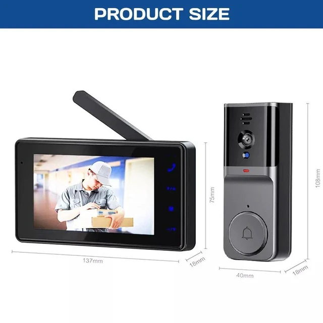 Alt view image 5 of 7 - Front Door Video Peephole Wifi Door Peephole Camera Smart HD Night Vision