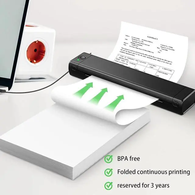 Alt view image 3 of 7 - 200 Sheet Folding Thermal Printer Paper 8.5"x11" A4 US Letter Size for M08F M832
