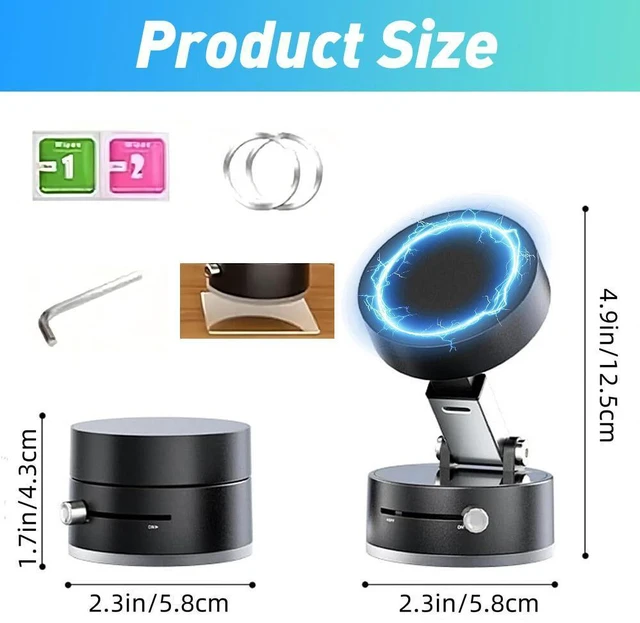 Alt view image 2 of 7 - Foldable Adjustable Vacuum Magnetic Phone Holder for Car/Bathroom/Gym/Kitchen