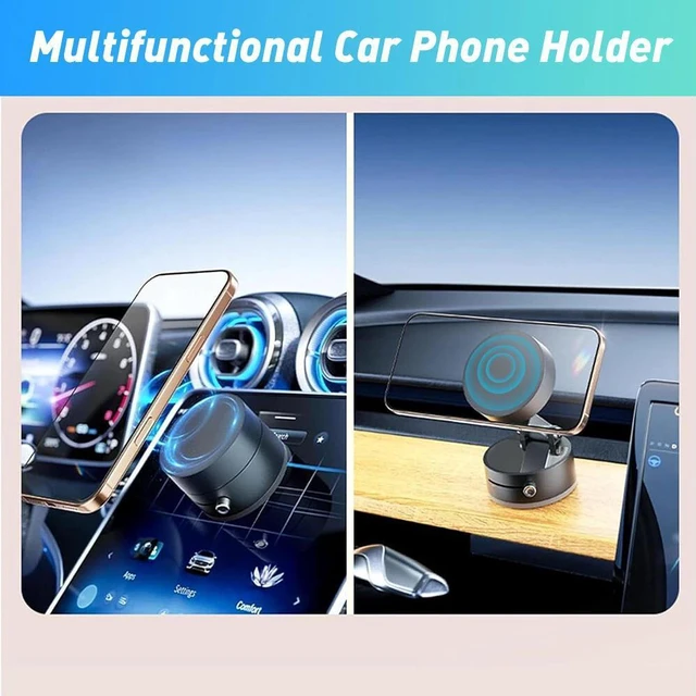 Alt view image 4 of 7 - Foldable Adjustable Vacuum Magnetic Phone Holder for Car/Bathroom/Gym/Kitchen