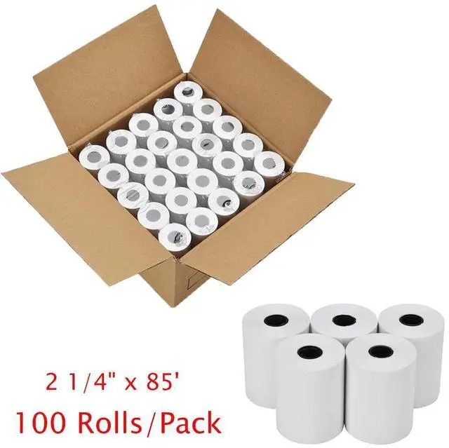 Main image of 100 Roll 2-1/4" x 85' Thermal Receipt Paper POS Cash Register Tape FD100ti FD130