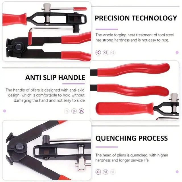 Alt view image 2 of 7 - 14Pcs CV Joint Boot Clamp Pliers with CV Boot Clamps Kit Ear Type Banding Tool