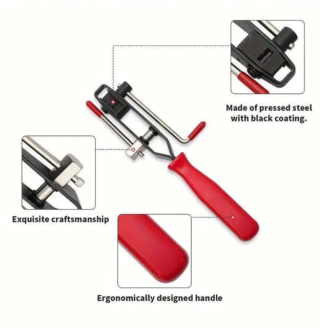 Alt view image 4 of 7 - 14Pcs CV Joint Boot Clamp Pliers with CV Boot Clamps Kit Ear Type Banding Tool