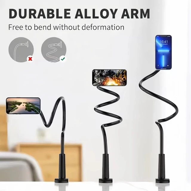 Alt view image 3 of 7 - Magnetic Gooseneck Phone Holder Mount 360° Cell Phone Stand for Bed Desk Bedside