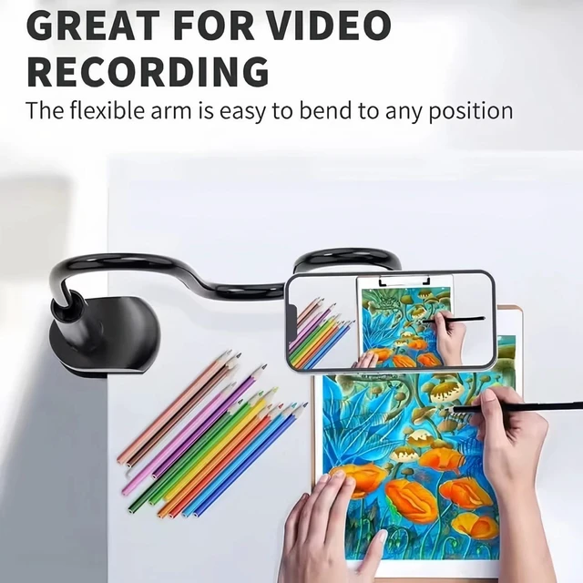 Alt view image 2 of 7 - Magnetic Gooseneck Phone Holder Mount 360° Cell Phone Stand for Bed Desk Bedside