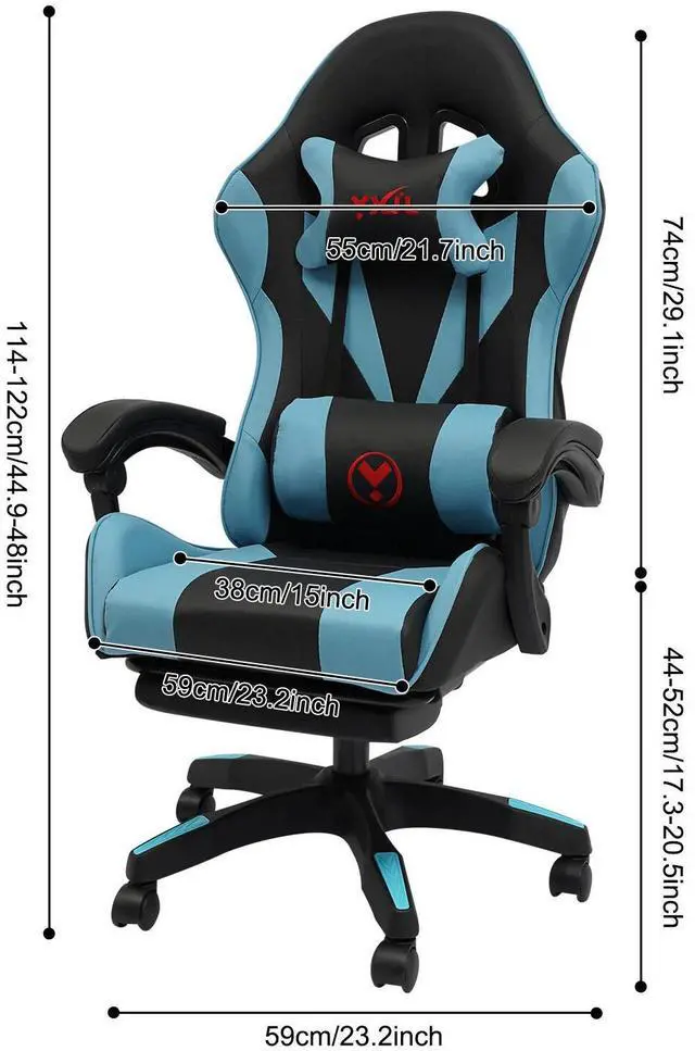 Alt view image 2 of 7 - Gaming Chair Ergonomic Gaming Chair for Adults with Footrest & Lumbar Pillow