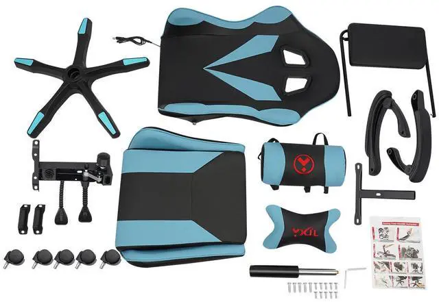 Alt view image 5 of 7 - Gaming Chair Ergonomic Gaming Chair for Adults with Footrest & Lumbar Pillow