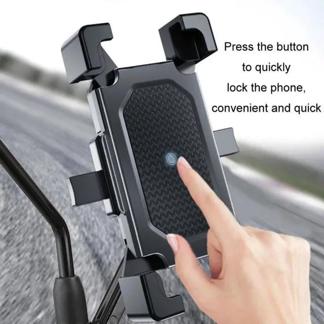Alt view image 6 of 7 - Motorcycle Phone Mount Quickly Lock Anti-Shake Bike Cell Phone Holder Handlebar