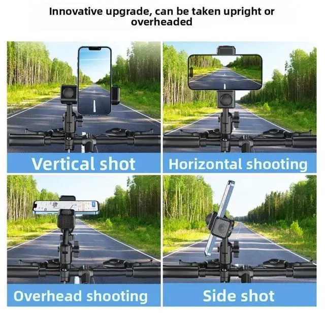Alt view image 5 of 7 - Motorcycle Bike Phone Holder Stand with LED Light Handlebar Mount Clip 17-42mm D