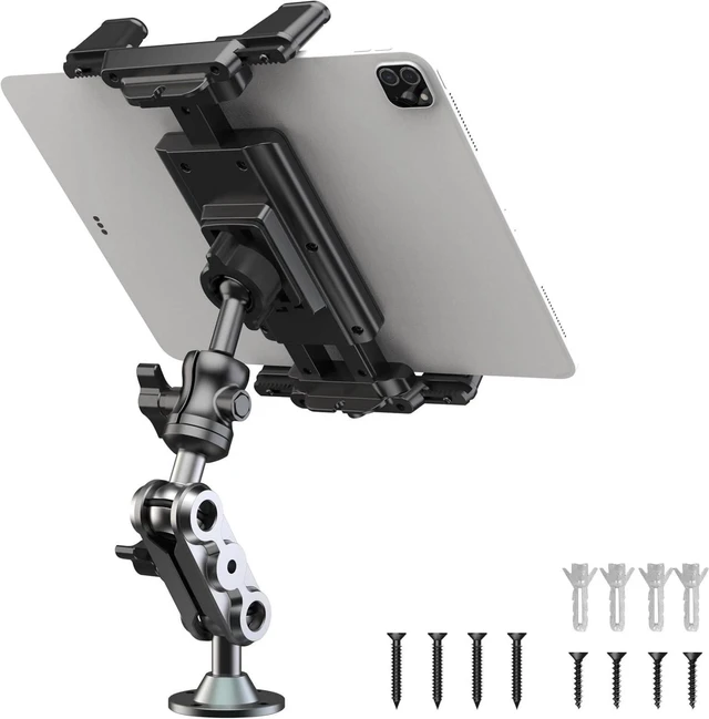 Main image of Heavy Duty Drill Base Tablet Mount Phone Holder for Car Truck Dashboard Wall USA