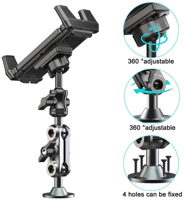 Alt view image 2 of 7 - Heavy Duty Drill Base Tablet Mount Phone Holder for Car Truck Dashboard Wall USA