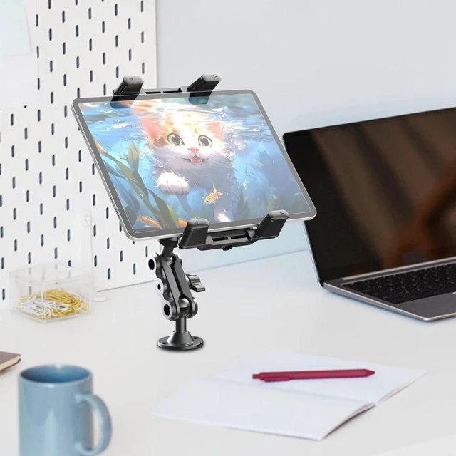 Alt view image 5 of 7 - Heavy Duty Drill Base Tablet Mount Phone Holder for Car Truck Dashboard Wall USA