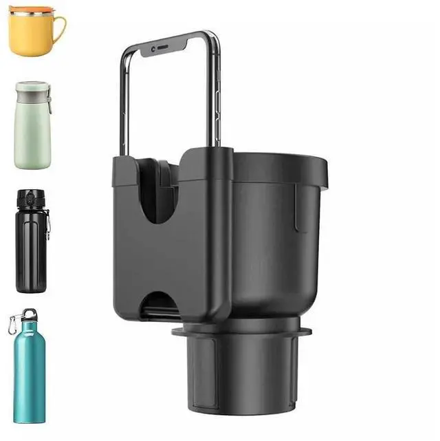 Main image of 2-in-1 Car Cup Holder Expander Adapter with Phone Holder Organizer For Drinks US