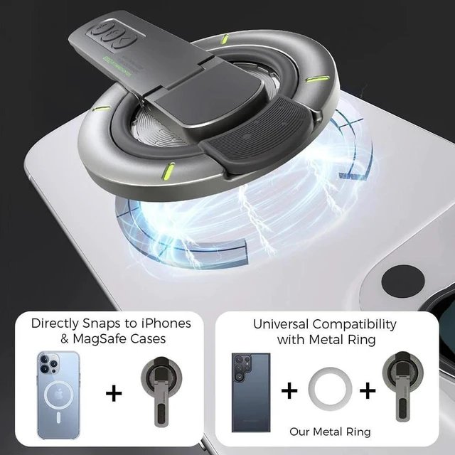 Alt view image 4 of 7 - Magnet Phone Grip for Magsafe 360°Roration Gym Phone Holder Stand Ring Kickstand