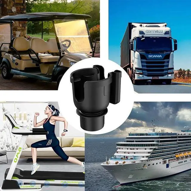 Alt view image 7 of 7 - 2-in-1 Car Cup Holder Expander Adapter with Phone Holder Organizer For Drinks US