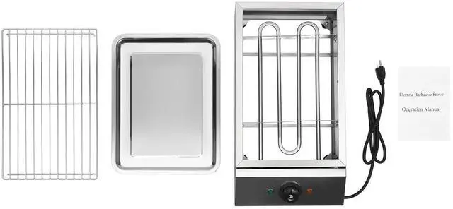 Alt view image 7 of 7 - Electric Indoor outdoor Grill Portable Smokeless Non-Stick Cooking BBQ Griddle