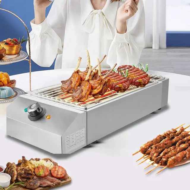 Main image of Electric Indoor outdoor Grill Portable Smokeless Non-Stick Cooking BBQ Griddle