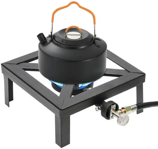 Alt view image 3 of 7 - Propane Cooker Burner Stove Gas Outdoor Cooking Camping Stand BBQ Grill + Hose