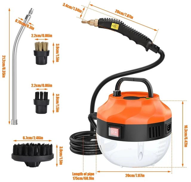Alt view image 3 of 7 - 3800W Heavy-Duty High Pressure Steam Cleaner Household Car Cleaning Machine