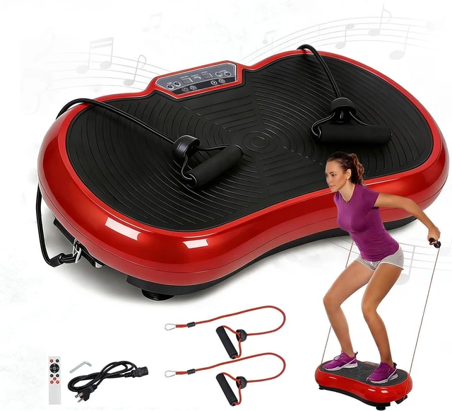Main image of SUPER DEAL Pro Vibration Plate Exercise Machine - Whole Body Workout Vibration Fitness Platform Fit Massage Workout Trainer w/Loop Bands + Bluetooth + Remote, 99 Levels