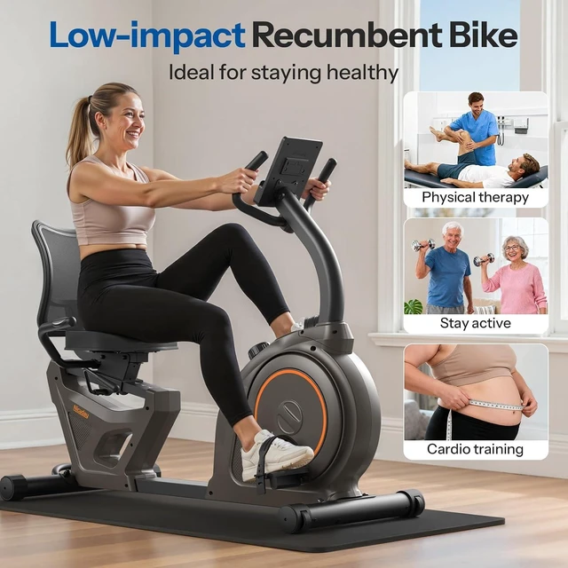 Alt view image 2 of 7 - Niceday Recumbent Exercise Bike for Home Stationary Bike with APP Training