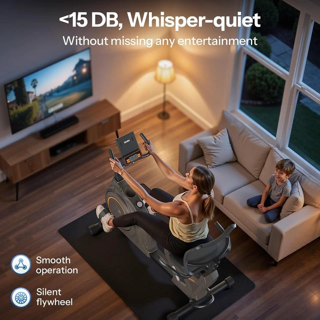 Alt view image 6 of 7 - Niceday Recumbent Exercise Bike for Home Stationary Bike with APP Training