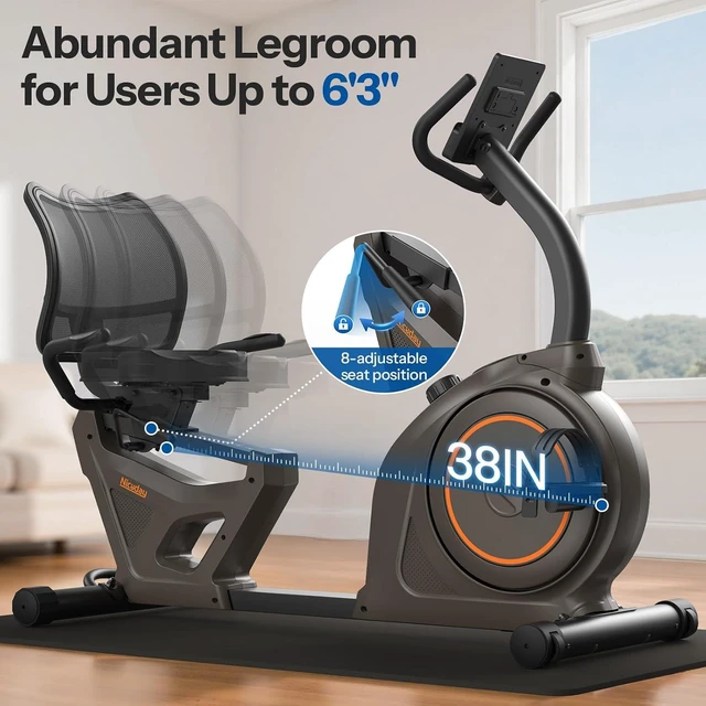 Alt view image 7 of 7 - Niceday Recumbent Exercise Bike for Home Stationary Bike with APP Training