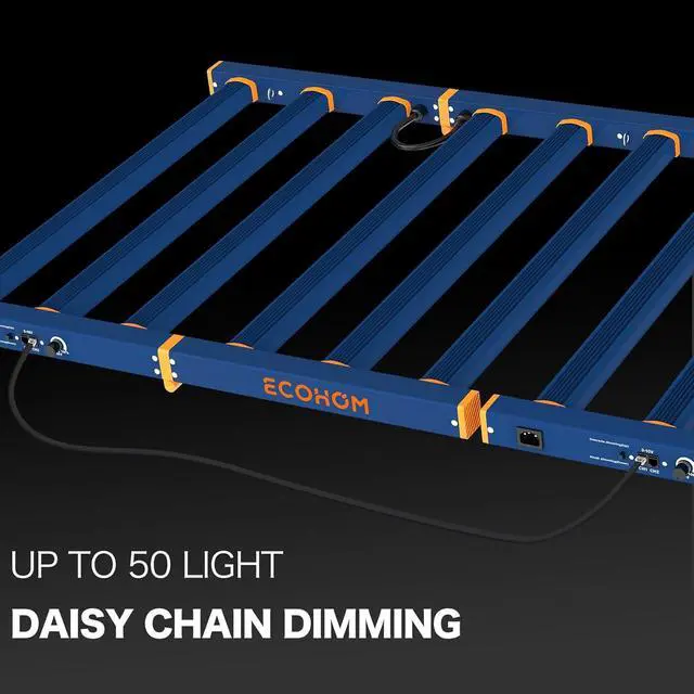 Alt view image 7 of 7 - ECOHOM 500W LED Grow Light, Full Spectrum Dimmable Daisy Chain, Pro Bar Style for 4x4ft Grow Tent, Foldable & Hanging Growing Lamp for Indoor Plants Seedlings, Veg and Bloom