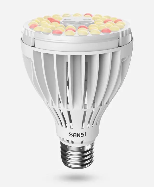 Main image of SANSI 250W Equivalent LED Grow Light Bulb, PAR25 30W 5000K+660nm Full Spectrum Grow Bulb for Indoor Plants, 25,000 Hours Lifespan Plant Lights with E26 Base