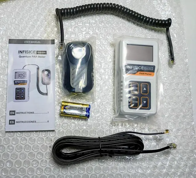 Alt view image 6 of 7 - Grow Light Meter for Plants PAR Meter with Accurate PPFD Measurement, 400700nm Light Tester for Indoor Plants, Hydroponics & Greenhouse (Not Waterproof)