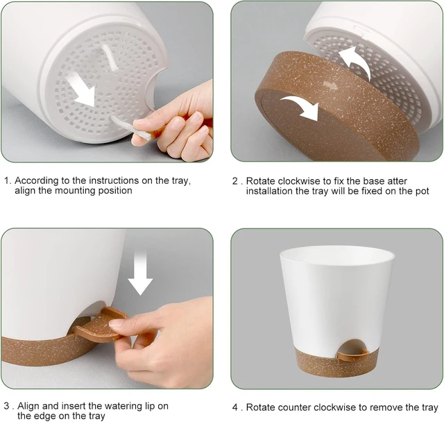Alt view image 2 of 7 - YNNICO 8,7, 6.5, 6, 5.5, 5 Inches Self Watering Planters for Indoor Plants