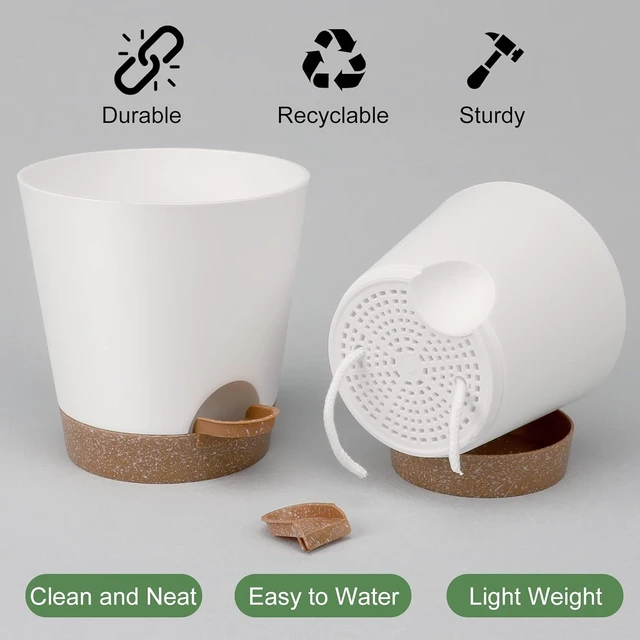 Alt view image 3 of 7 - YNNICO 8,7, 6.5, 6, 5.5, 5 Inches Self Watering Planters for Indoor Plants