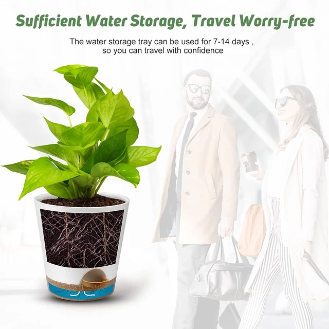 Alt view image 6 of 7 - YNNICO 8,7, 6.5, 6, 5.5, 5 Inches Self Watering Planters for Indoor Plants