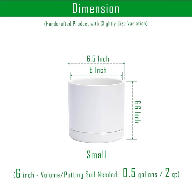 Alt view image 3 of 7 - D'vine Dev 6.5 Inch Ceramic Planter Pot, White, 94-O-C-1
