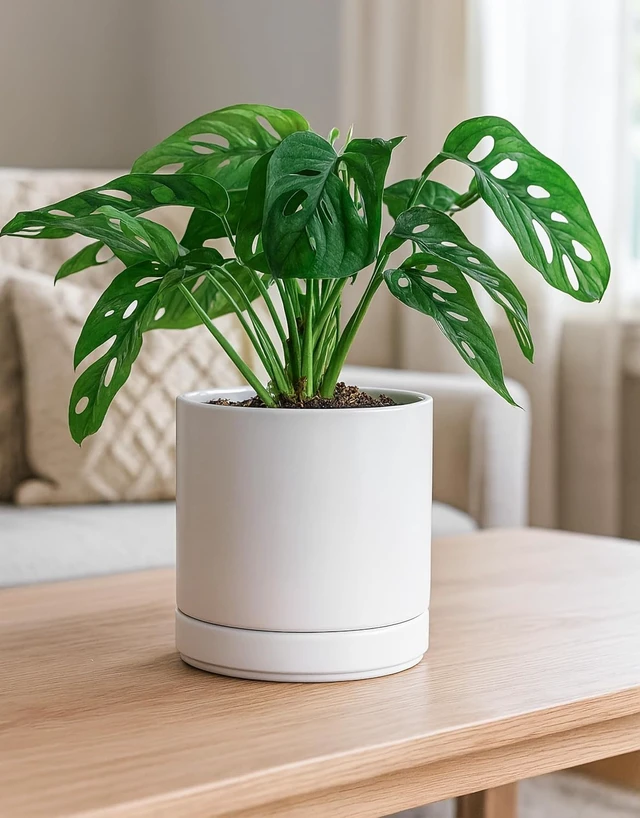 Alt view image 6 of 7 - D'vine Dev 6.5 Inch Ceramic Planter Pot, White, 94-O-C-1