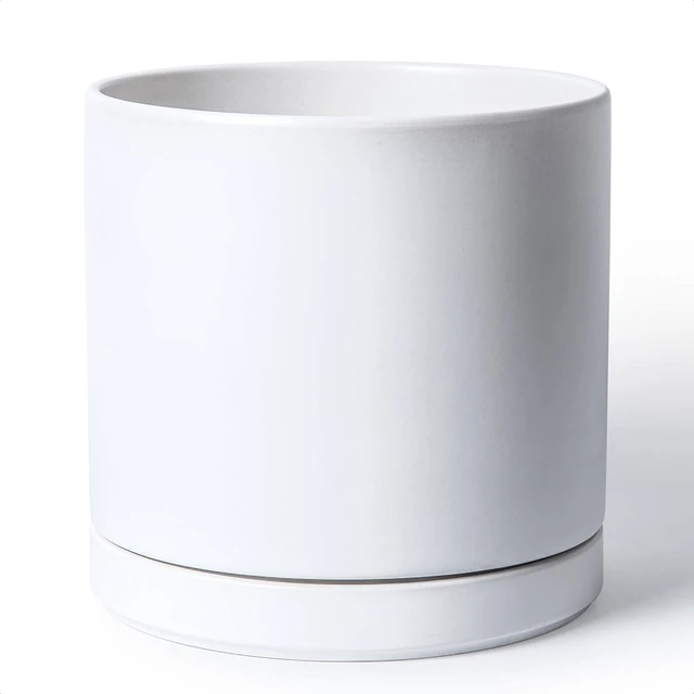 Main image of D'vine Dev 12 Inch Ceramic Planter Pot, White, 94-O-F-1