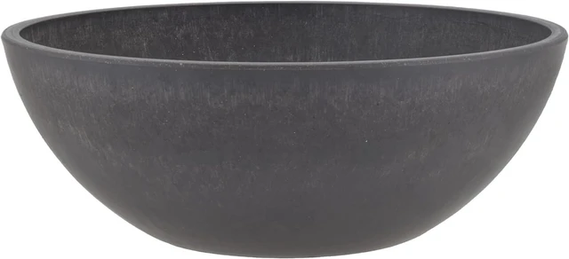 Main image of PSW Pot Collection M30DC 12-inch Plastic/Stone/Wood Composite Low Bowl Planter No Drainage Hole (Drillable), Shallow Indoor/Outer Pot for Succulents, Bonsai, Fairy Gardens, Herbs, Dark Charcoal