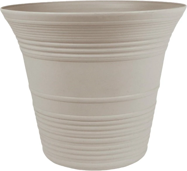 Main image of The HC Companies Sedona Round Self-Watering Pot - Lightweight Self Care Planter - Plastic Planter for Herbs & More - Durable Plant Pots for Indoor & Outdoor Plants (12" Cottage Stone, Pack of 1)