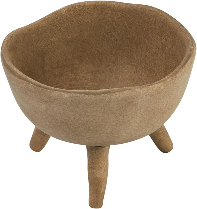 Main image of Creative Co-Op Boho Terracotta Footed Planter with Organic Edge, Matte Taupe
