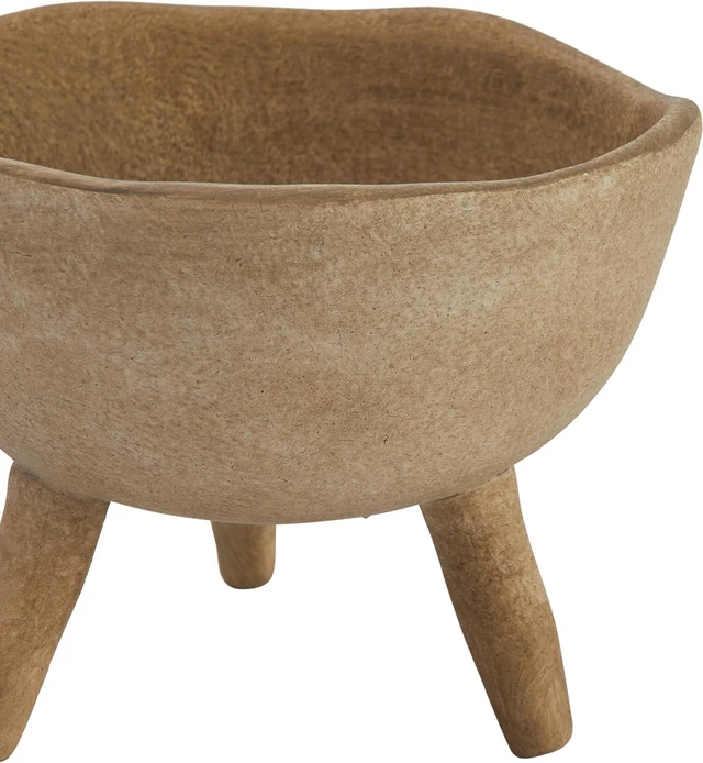 Alt view image 5 of 7 - Creative Co-Op Boho Terracotta Footed Planter with Organic Edge, Matte Taupe