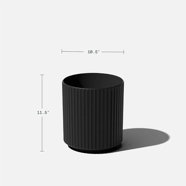 Alt view image 3 of 7 - Veradek Demi Series Round Planter for Porch, Patio, Backyard | Durable Plastic-Concrete Material | Modern Décor for Tall Plants, Flowers