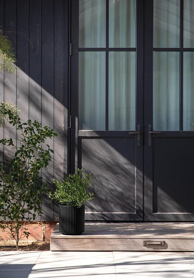 Alt view image 6 of 7 - Veradek Demi Series Round Planter for Porch, Patio, Backyard | Durable Plastic-Concrete Material | Modern Décor for Tall Plants, Flowers