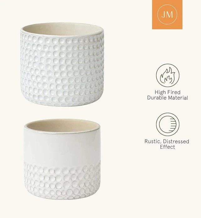 Alt view image 5 of 6 - LA JOLIE MUSE Ceramic Plant Pots, Flower Pots for Indoor Plants, Set of 2