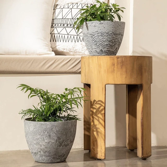 Alt view image 3 of 7 - LA JOLIE MUSE Planter Pots, Indoor Outdoor Flower Pot, 8.6+7.5 Inch 2 Pack