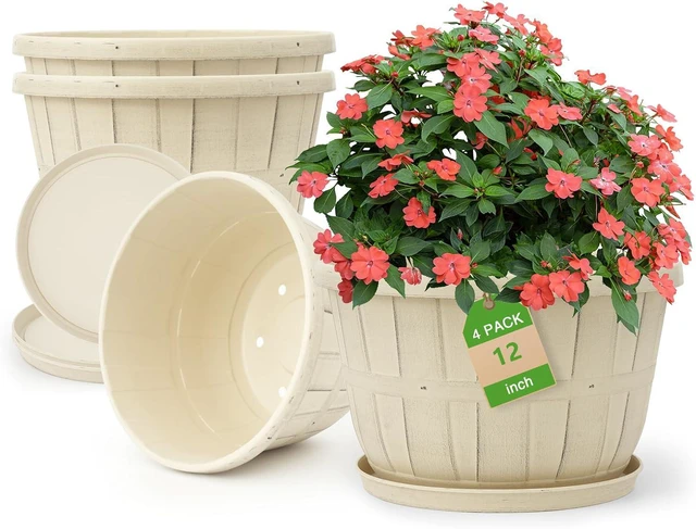 Main image of 12 Inch 4 Pack Large Planters Pot for Plants Indoor Outdoor