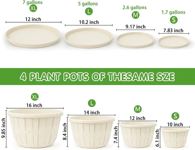 Alt view image 3 of 6 - 12 Inch 4 Pack Large Planters Pot for Plants Indoor Outdoor