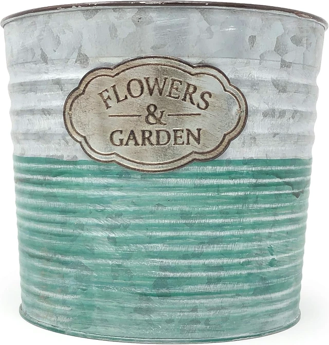 Alt view image 2 of 5 - allgala Galvanized Planter Pot Indoor and Outdoor Decoration-8"-HD60072