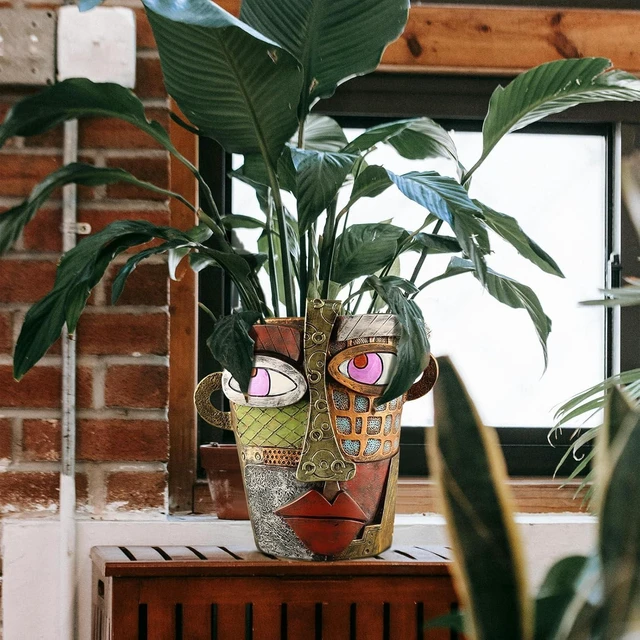 Alt view image 5 of 7 - Midogaigai Abstract Face Planter Pots for Indoor Plants&Flowers Home Decor