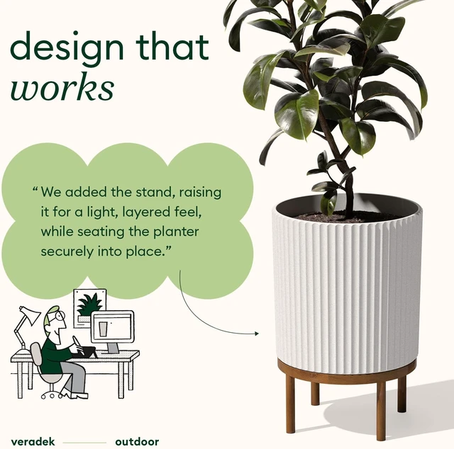 Alt view image 5 of 7 - Veradek Demi Series Raised Planter - Round Planter with Stand